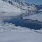Alpine peaks in West Greenland.