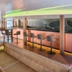 Observation lounge bar on board Hondius polar vessel.