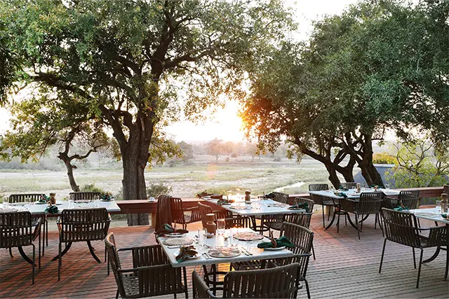 Deck on MalaMala camp in South Africa