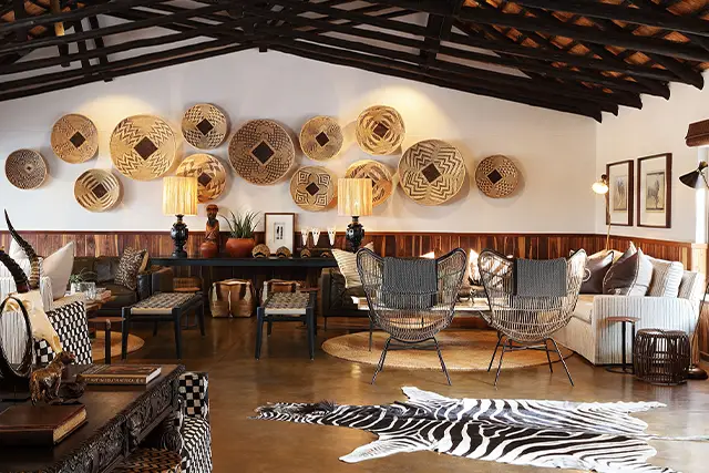Living room at MalaMala camp in South Africa
