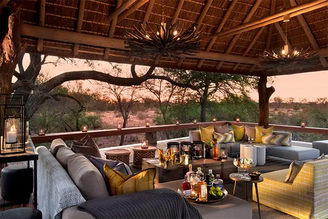 Seating area at Rockfig Safari Lodge in South Africa