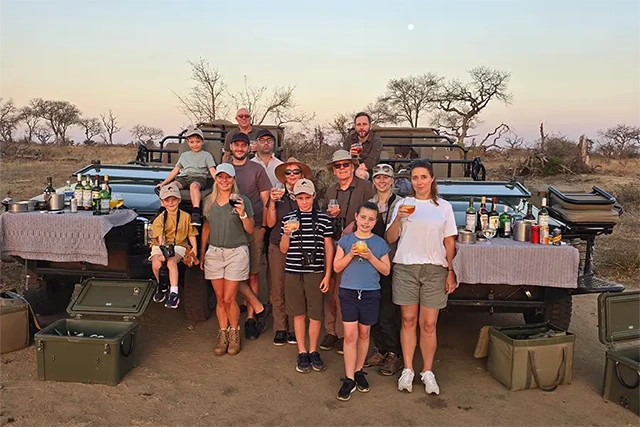 Family on safari at Serondella accommodation in Thornybush Game Reserve in South Africa