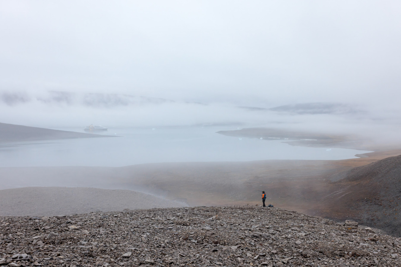 Landscape in the mist, Ellesmere Island, Canada.