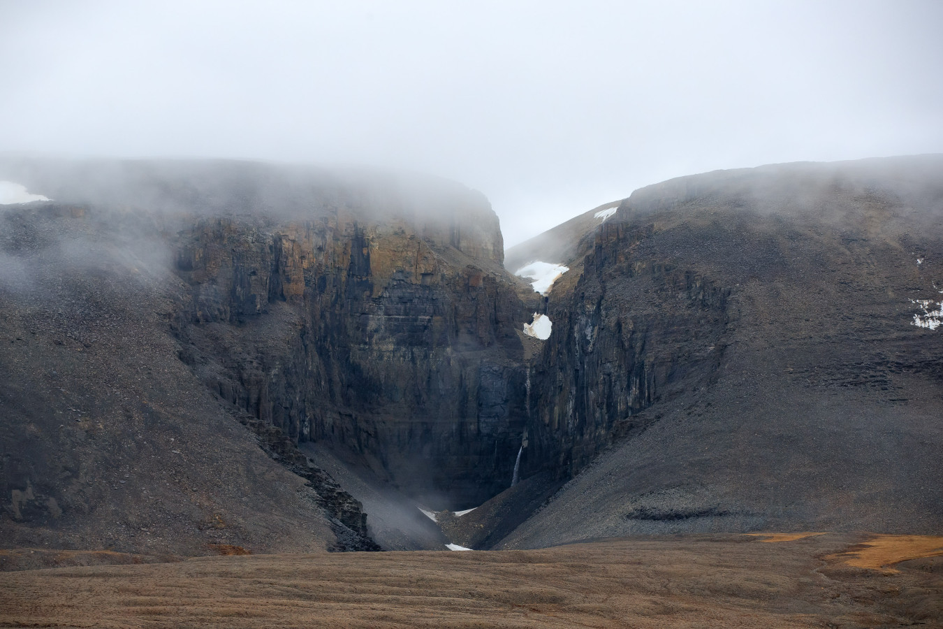 Waterfall in Musk Ox Fjord, Ellesmere Island, Canada.