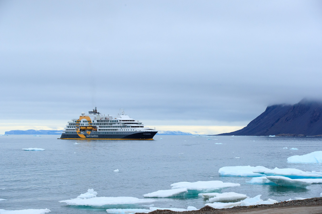 View of the vessel Ultramarine in the Canadian Arctic.