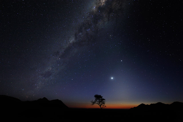 Milky Way above the Namib Desert in Namibia