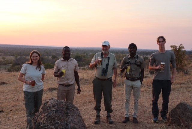 Group with safari guides in Luangwa Valley, Zambia