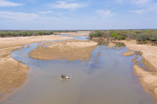 River crossing near Takwela Camp in North Luangwa National Park, Zambia.