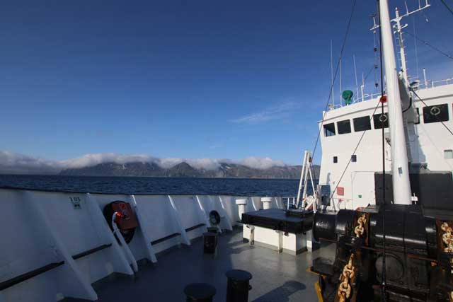 Spirit of the Enderby Vessel on our Kamchatka Whale Watch with Mark Carwardine Tour