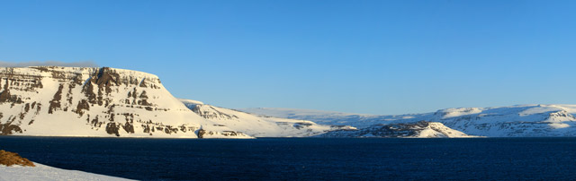 Fjord in Hornstrandir National Park.