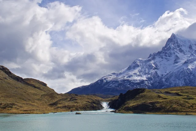 View of Lake Pehoe, Torres del Paine, Chile.